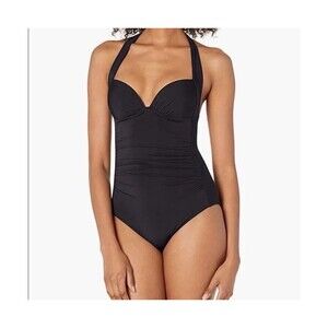 JETS by Jessika Allen 50's Gathered Swimsuit Women's  4 US / AU 8 Black